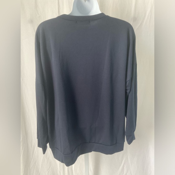 Perfect Peach - Long Sleeve French Terry top with kangaroo pocket - Navy - Picture 6 of 10